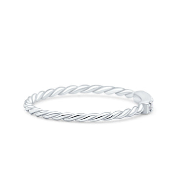 Half Eternity Ring Wedding Engagement Rope Band Round Simulated CZ 925 Sterling Silver (2mm)